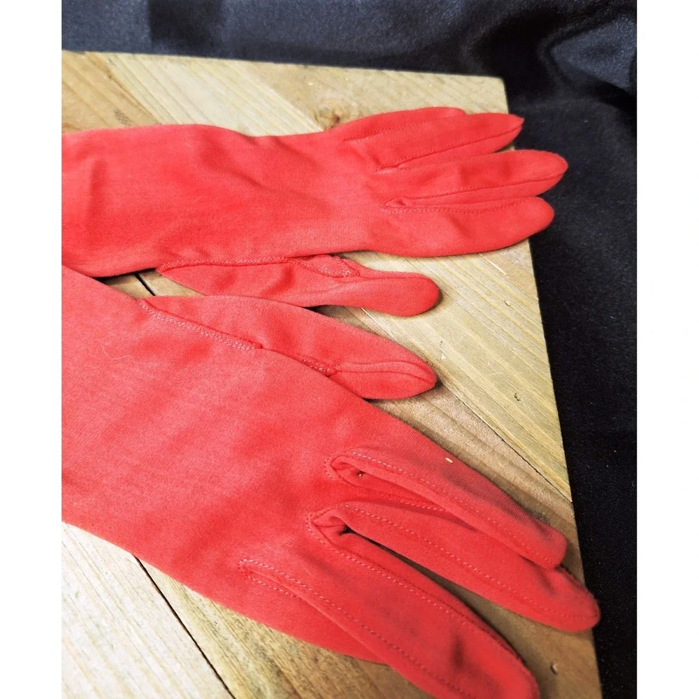 Vintage Red Opera Length Evening Gloves Long Formal Costume Dress Gloves